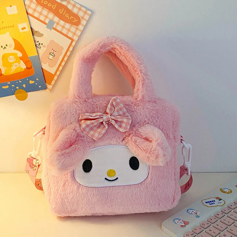 20cm Japanese Style Sanrio Plush Bag Cartoon Hand-held Children's Small Bag Cute Doll Girl Pendant Doll Bag Birthday Gift