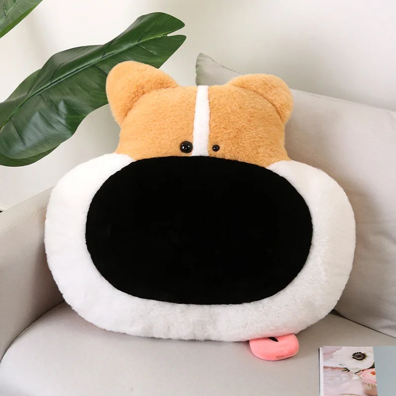 Kawaii INS Hot Sale Big Nose Plush Dog Head Toys Pillow Super Soft Stuffed Animals Puppy Cushion Sofa Bed Decor Funny Present