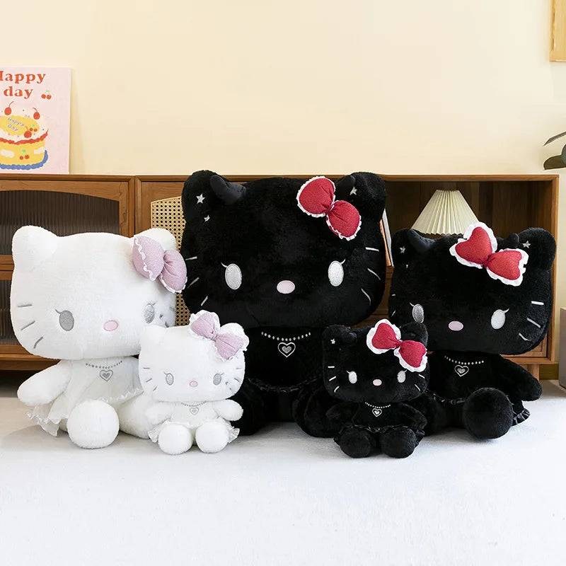 35cm Cute Angels and Demons KT Cat Doll Soft Cute Hello Kitty Doll Pillow for Girls Bedhead Doll Velvet Toy Gift