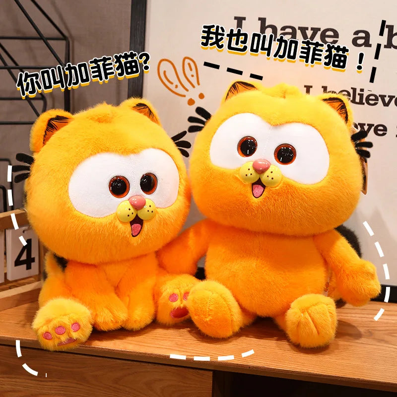 Miniso Kitty Cat Fat Angry Garfield Plush Toy Lazy Foolishly Tiger Skin Simulation Ugly Garfield Stuffed Doll Sofa Decoration