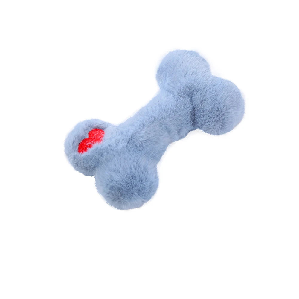 1PC Pet Supplies Plush Bone Modeling Containing Bb Called Sound Bite Dog Interactive Toy Wear-Resistant