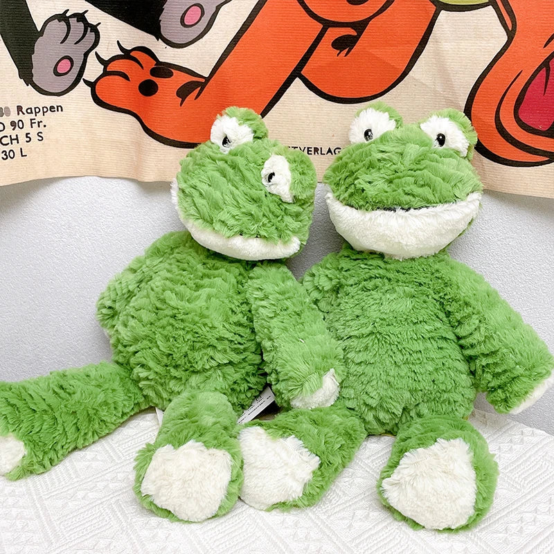 25cm Furry Frog Doll Stuffed Animal Cute Smiling Frog Plush Toy Sleeping Plushies Appease Gifts For Girl