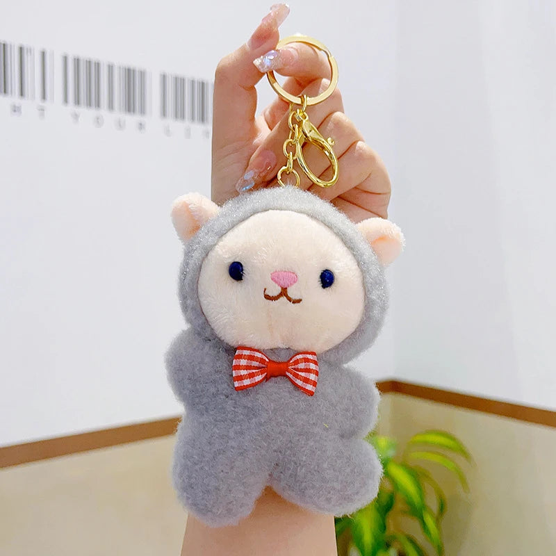 Cute Cartoon Lamb Plush Keychain Creative Kawaii Plush Doll Keychain Pendant Fashion Backpack Decoration Accessories Gifts