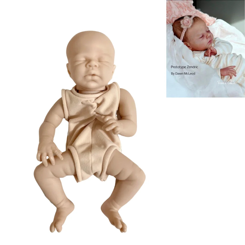 16 Inches Newborn Reborn Doll Kit Zendric Premature Baby Blank Unpainted Unfinished Baby Mold DIY Doll For Girls