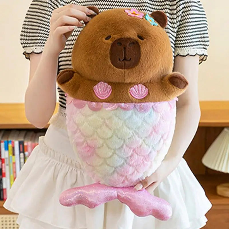 Stuffed Capybara Soft Mermaid Capybara Doll Cozy Capybara Plush Pillow Cute Soft Plush Capybara Plushie Stuffed Toys Doll