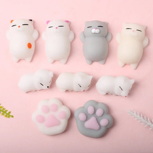 Cute Squishy Mochi Animal Stress Relief Toys Soft TPR Squeeze Pinch Funny Toys Kawaii Cat Paws Abreact Toys for Kids Adult