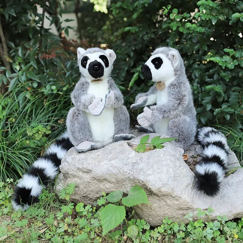 Simulation Lemur Plush Animal Monkey Toys Realistic Kawaii Stuffed Doll Room Decor Soft Pillow Children Boys Birthday Gifts