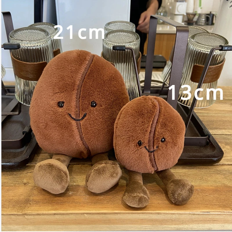 Simulated Coffee Bean Plush Toys Funny Food Bean Plushie Doll Pillow Soft Cartoon Stuffed Toys Children Girls Gifts Home Decor