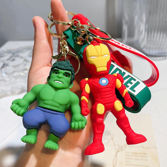 Disney Cartoon Avengers Spider Man Keychain Captain America Car Keychain Marvel Keyring Birthday Gift