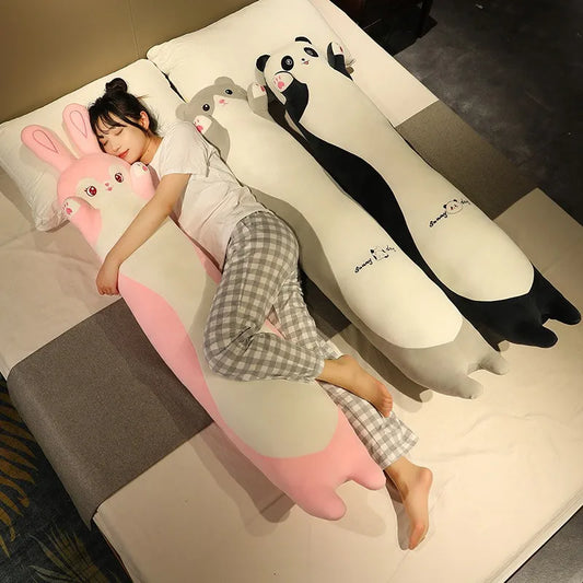 90cm-140cm Cute Cartoon Animal Rabbit Cat Panda Plush Toys Stuffed Soft Long Sleep Pillow Doll Cushion Girls Birthday Gift