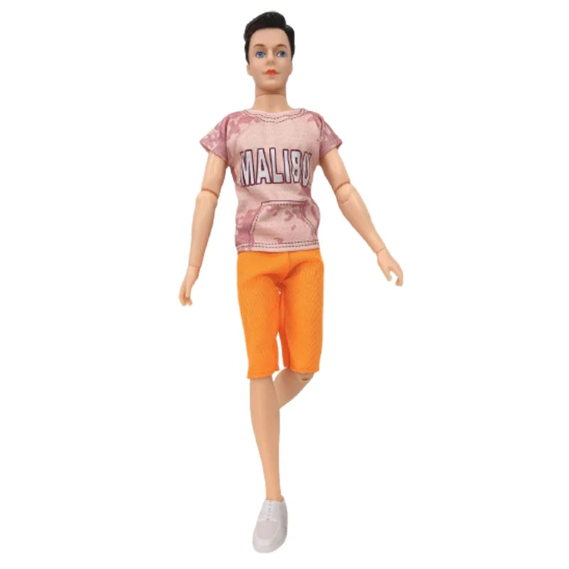 1 Set Ken Doll Clothes Casual Suit Short Pants Shirt Fashion Summer Suit Doll Boyfriend Ken Clothes for 30cm Doll Accessories