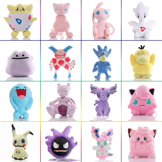 20cm Superpowers Pokémon Mewtwo Wobbuffet Plush Toy Anime Pokemon Mew Gastly Togepi Togetic Mimikyu Doll Pikachu Dolls Kids Gift