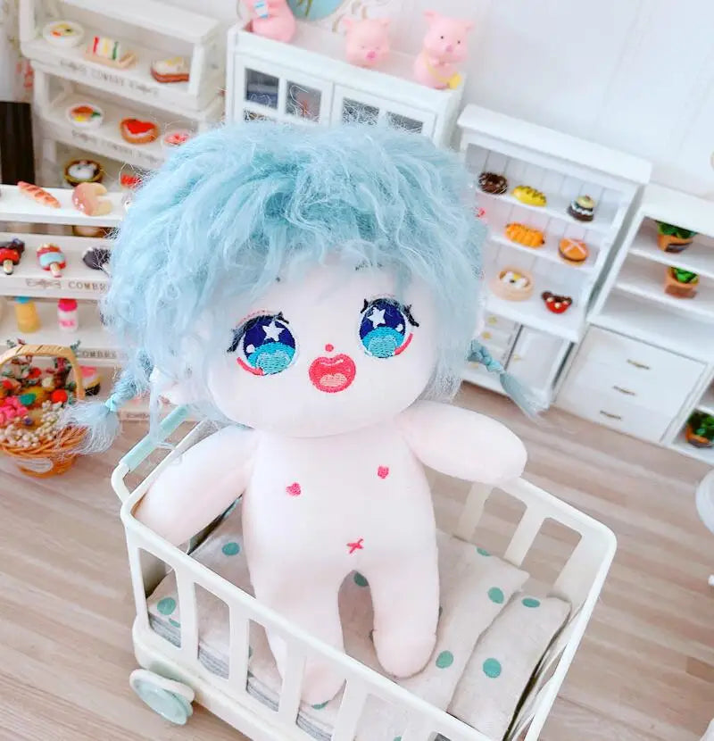 20cm IDol Doll Skeleton No attributes Star Plush Cotton Dolls Cute long Fried Hair Curly Hair Toys Fans Collection Children Gift