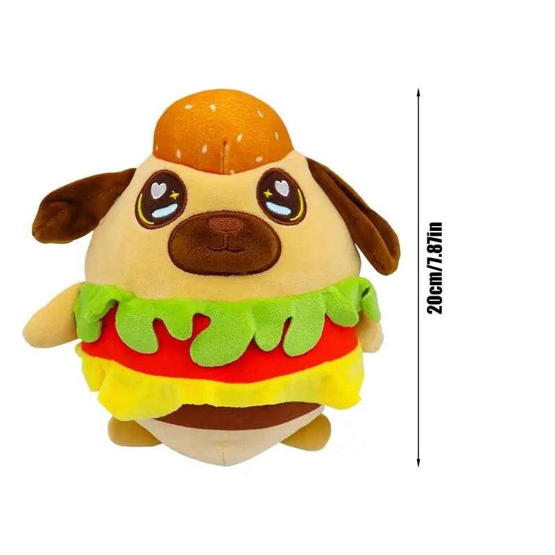 Stuffed Hamburger Dog Toy Realistic Hamburger Dog Plush Dog Burger Plush Stuffed Animal Cuddle Snuggle 7.87 Inches Funny For