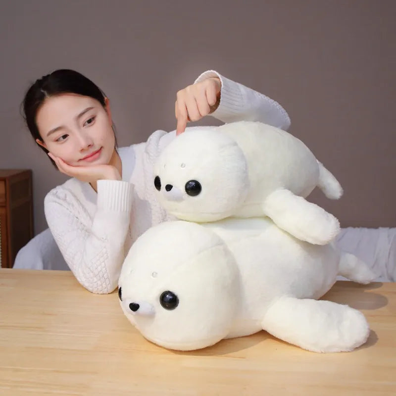 50cm/60cm Cute Sea World Animal White Sea Lion Plush Doll Cute Cartoon Seals Stuffed Toy For Children Kids Girls Birthday Gift