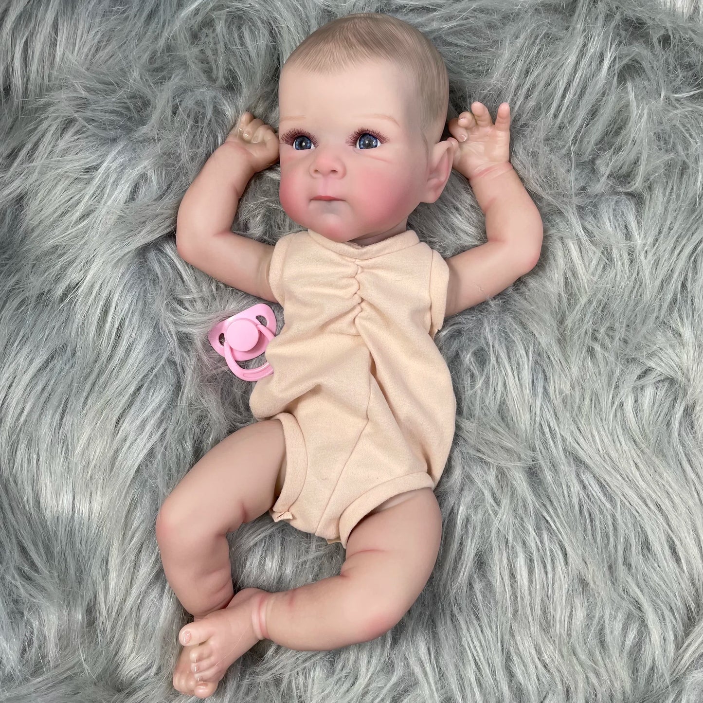 MRB 18 inch Already Painted Reborn Bettie Doll Kits With Eyelashes Vinyl Reborn Unassembled DIY Doll Kit Mold Gift for Children