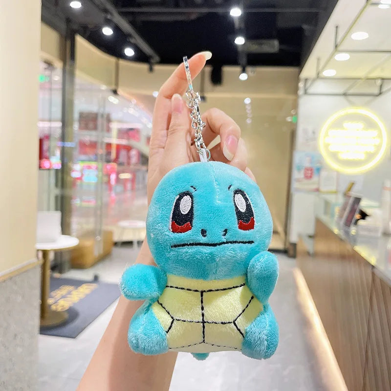 Anime Pokemon Plush Doll Keychain Pikachu Psyduck Squirtle Soft Stuffed Key Ring Cartoon Plushies Bag Pendant Gift Kids Toys