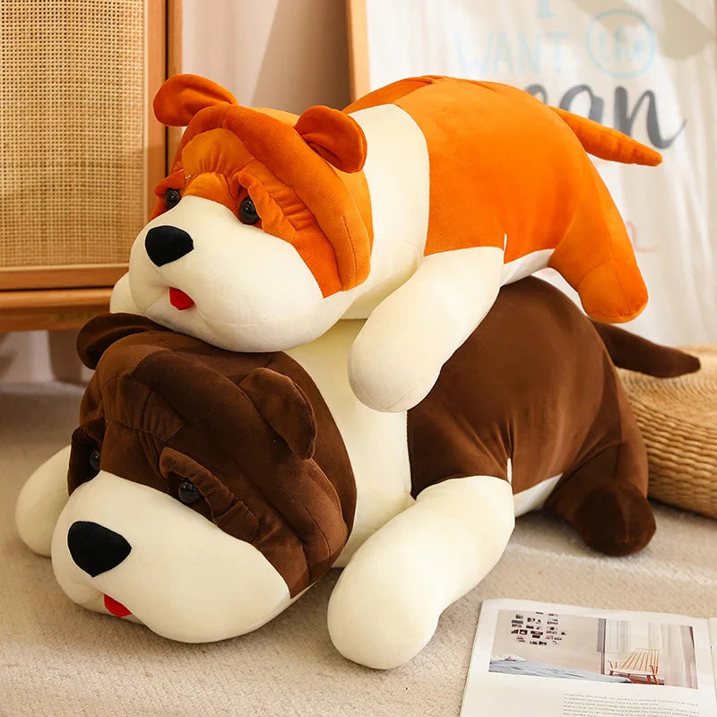 80/100cm Plush Toy Plush Puppy Doll Creative Holiday Decor Children's Gift Cartoon Puppy Shar-pei Dog Lying Pillow Nice Gift