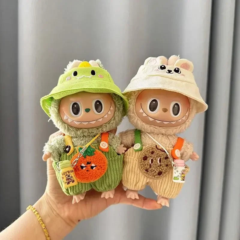 Mini Doll'S Clothes Outfit Accessories For Korea Kpop Exo 15-17cm Labubu Idol pit strip fruit animal overalls set Clothing Gift