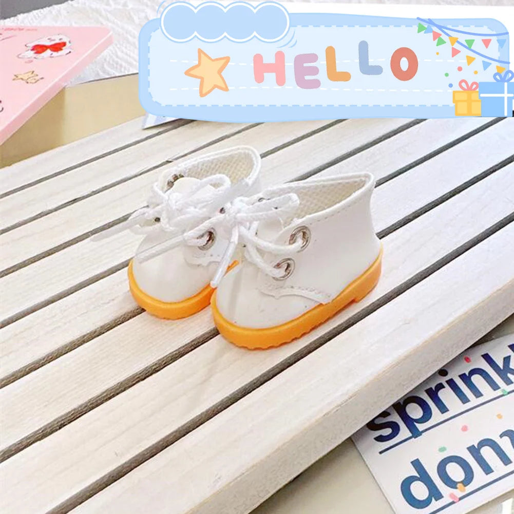 Mini Plush Doll'S Clothes Outfit Accessories For Korea Kpop Exo Labubu Idol Small leather shoes canvas shoes Clothing Gift