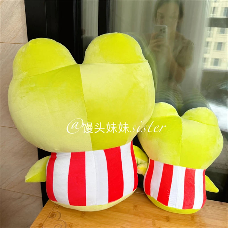 Sanrio Kero Kero Keroppi Plush Toy Lovely Gentleman Big Eyed Frog Plushies Cuddly Pillow Kero Kero Keroppi Stuffed Doll Kid Gift