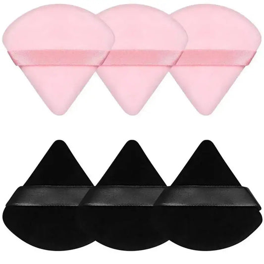 3/5/6 Pcs Triangle Powder Puff For Loose Powder Liquid Cosmetic Soft Plush Powder Puff Makeup Foundation Puff Makeup Tool