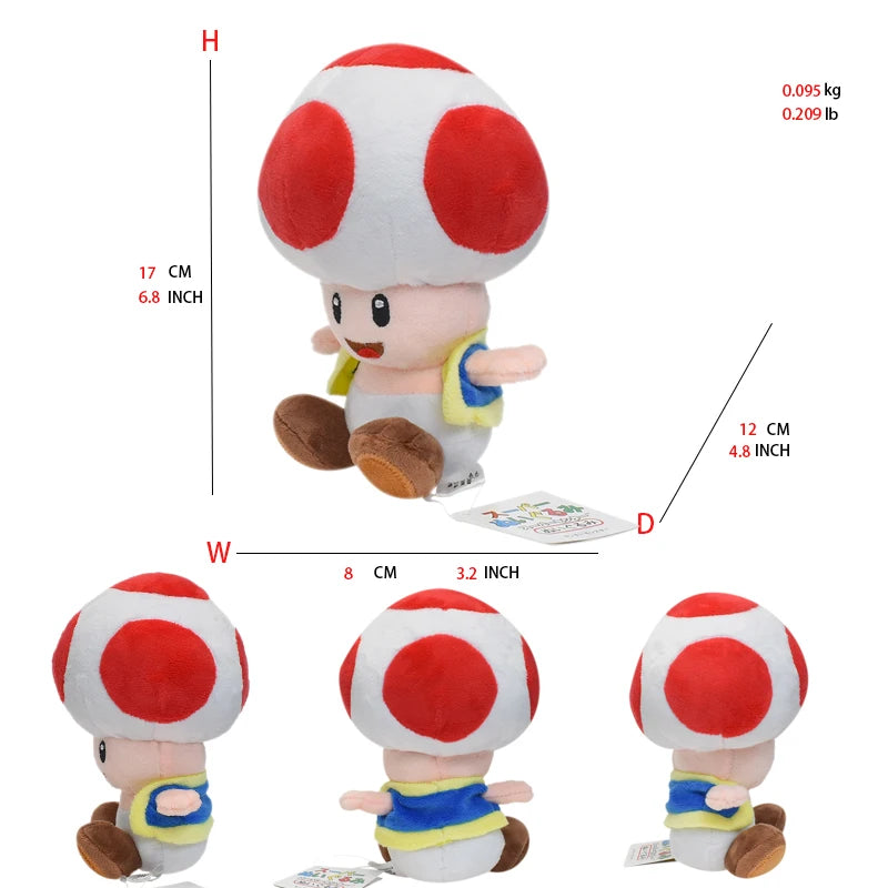 Mario Plush Toys Toad Yoshi Goomba Boo Shy Guy Ice Fire Flower Super Star Poison Piranha Cute Anime Stuffed Cartoon Peluche Doll