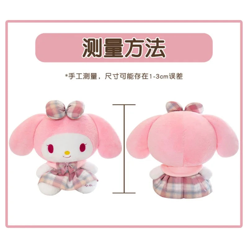 Sanrio Kuromi Melody JK Plaid Skirt  Stuffed Toys Plushier Soft Throw Pillow Plush Dolls Birthday Gift Valentines Gift