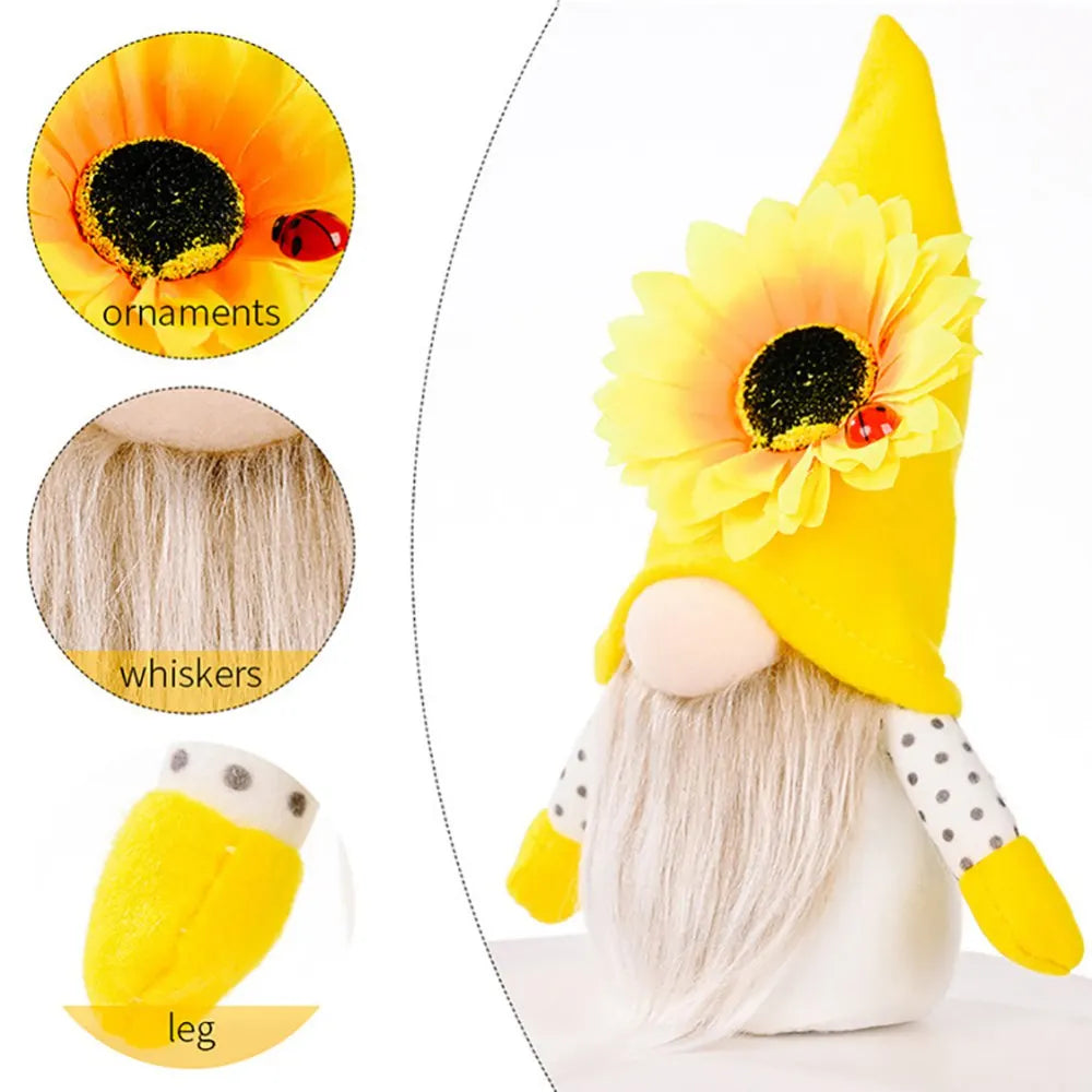 Sunflower Navia Bee Elf Gnome Bumblebee Striped Gnomes Scandinavian Home Dwarf Plush Beard Faceless Doll Window Desk Decor