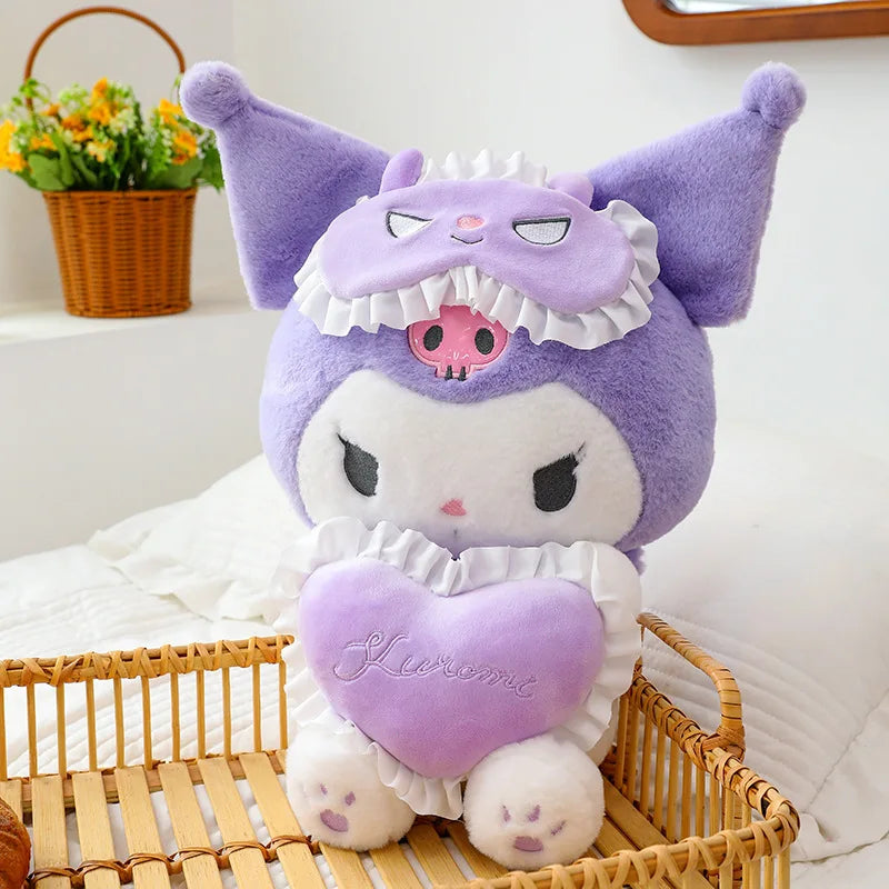 25CM Sanrio Plushies Cute Cartoon Kuromi My Melody Love Stuffed Plush Doll Plush Pillow Room Decoration Children Gifts Toys