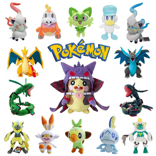 Pokemon Plush Gengar Pikachu Scorbunny Cinderace Rayquaza Charizard Stuffed Doll Morpeko Mewtwo Xmas Toys Hobbies Gifts For Kids