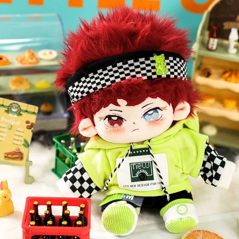 Handsome Plush Cotton Doll Idol Stuffed Super Star Figure Dolls No Attribute Fat Body Red Hair Doll Can Change Clothes Gift