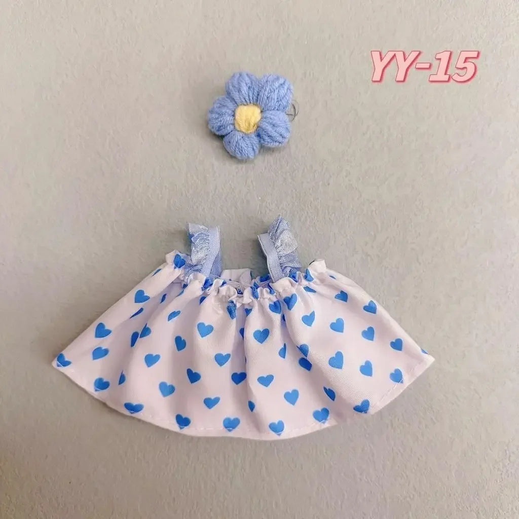 20Cm cotton doll clothes college style suit plush doll rechange cute baby clothes skirt (no doll)