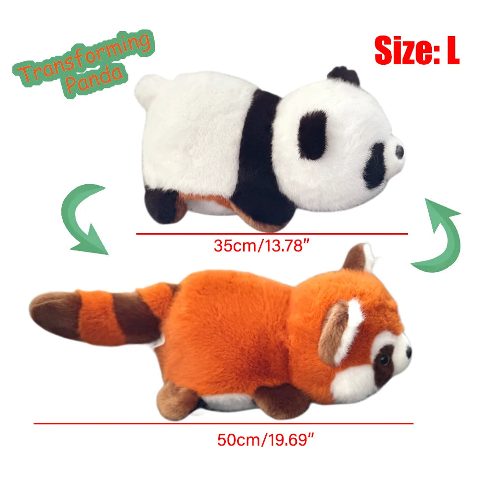 Cute Flip Panda Toys Kawaii Animals Red Raccoon Plush Dolls 2-in-1 Flip Change Cat Capibara Soft Pillows Graduation  Gifts