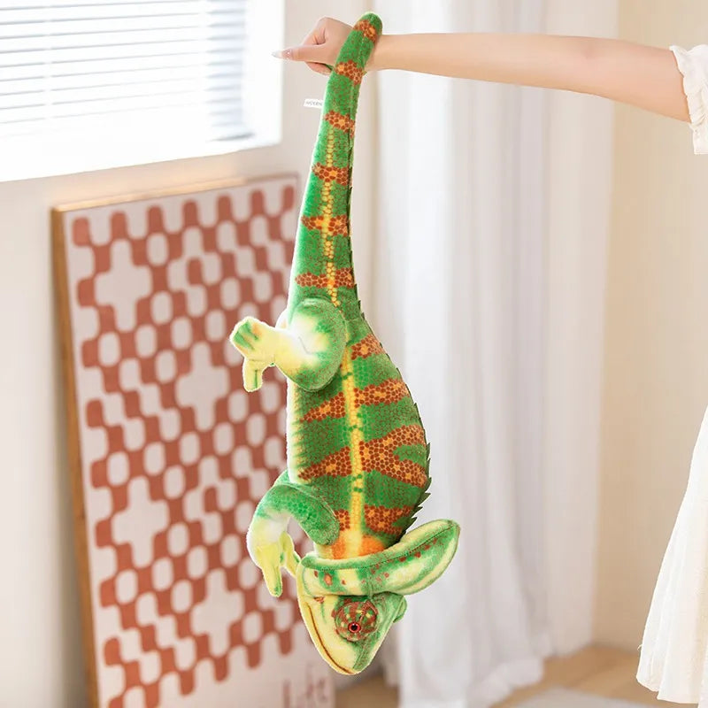 80CM/110CM Simulated Mane Lizard Doll Lifelike Chameleon Plush Toy Creative Boy Pillow Doll Birthday Gift Rag Doll