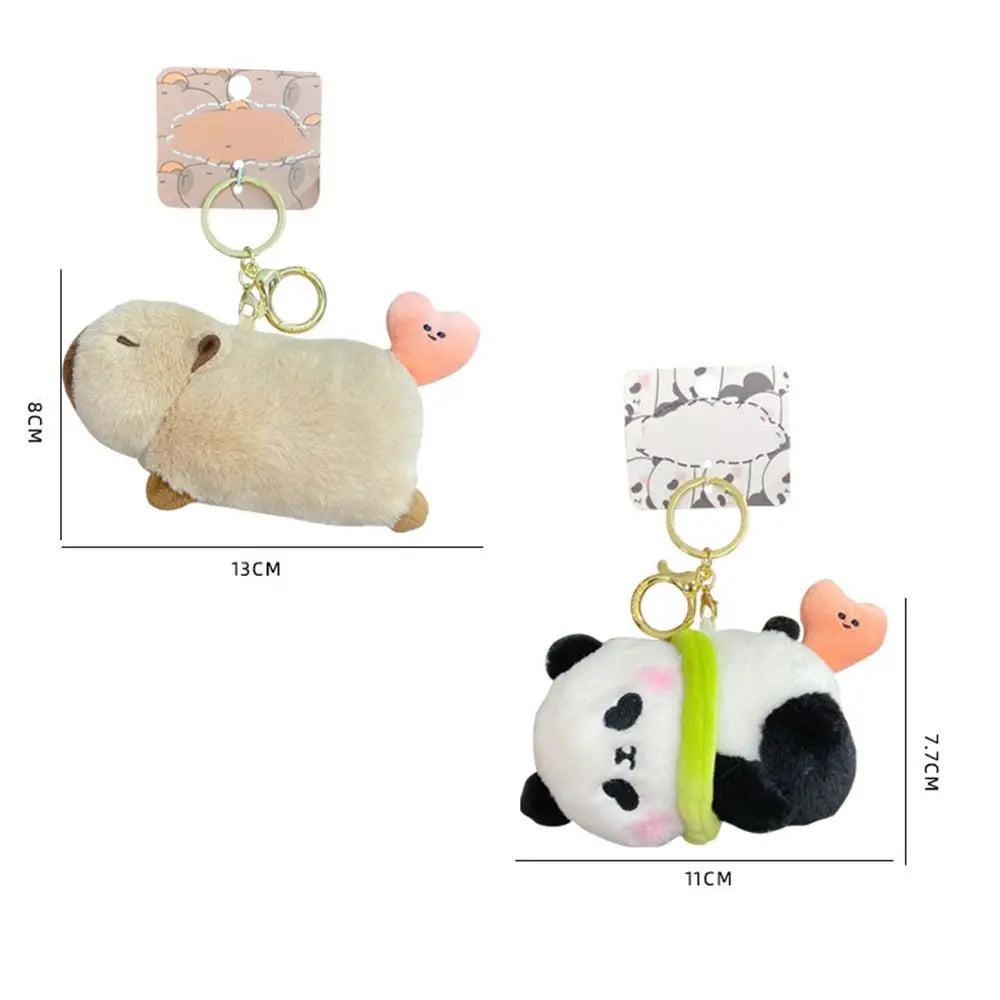 Fashion Panda Capybara Doll Pendant Keychain Plush Creative Bag Charm Cute Bag Pendant for Women