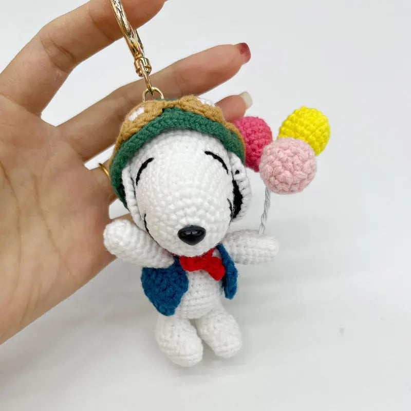 Snoopy Woolen Doll Keychain Backpack Pendant Handmade Accessories Knitted Handmade Gifts Cute Birthday Trendy Woolen Presents