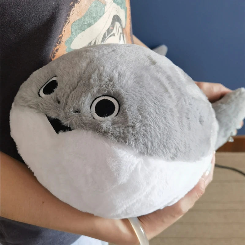 Japanese Style Sacabambaspis Plush Toy Kawaii Grey Fluffy Fish Plushies Very Soft Stuffed Funny Fish Pillow Home Decor Xmas Gift