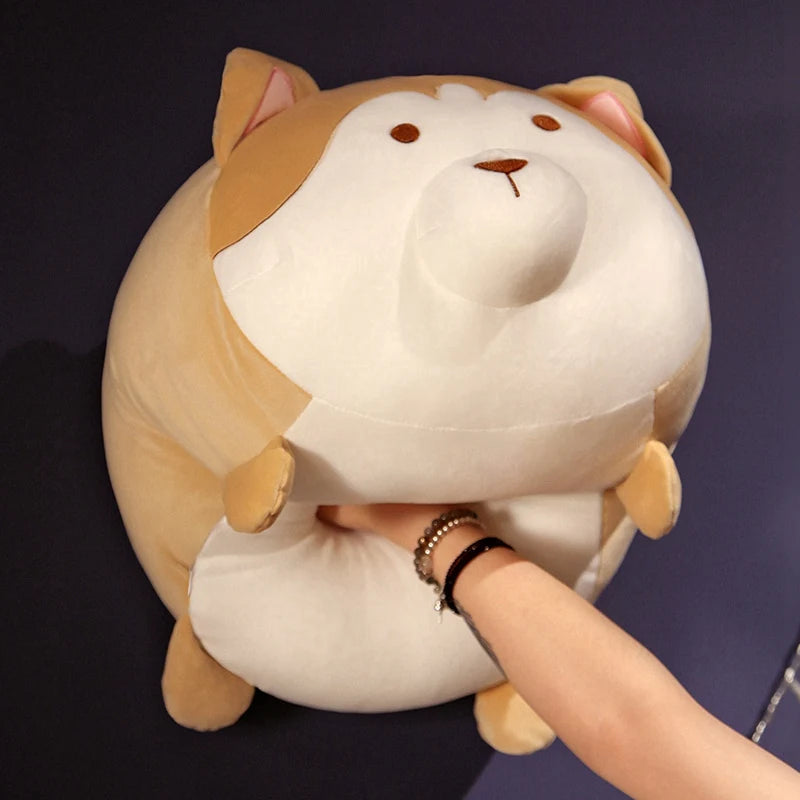 1pc 35-70CM Cuddly Fat Dog Plush Toys Kawaii Lying Husky Corgi Pillow Stuffed Soft Animal Dolls For Children Birthday Gift