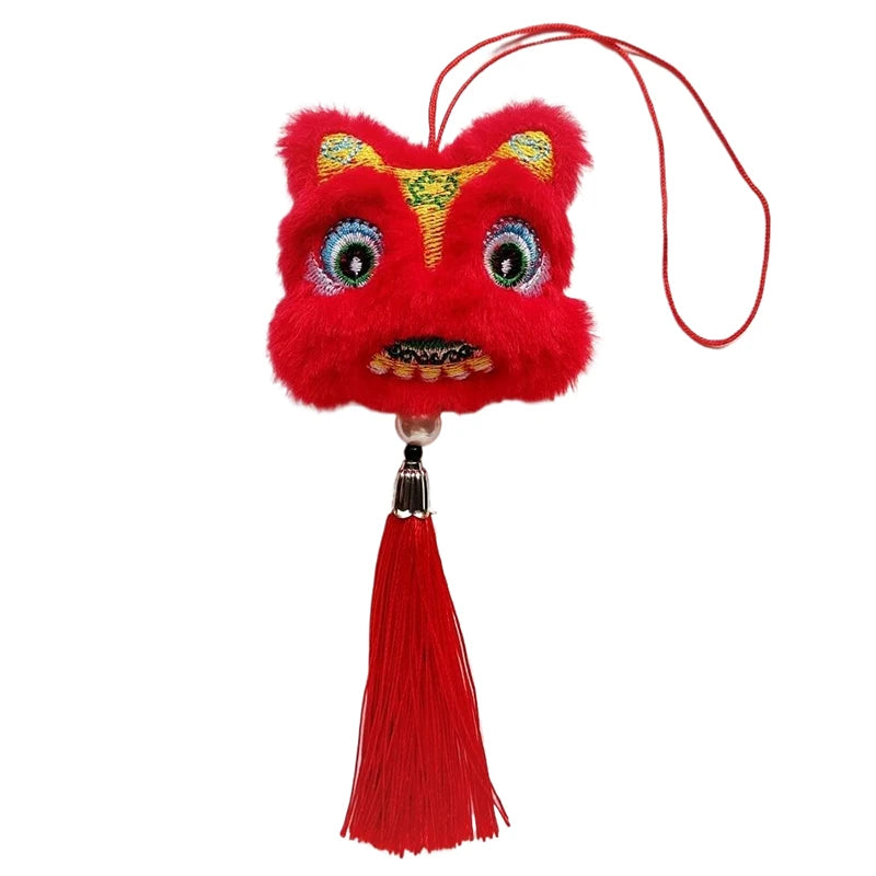 1PCS Chinese Style Festive Plush Lion Dance Tassel Pendant Luggage Hanging Decoration Bag Pendant Accessories