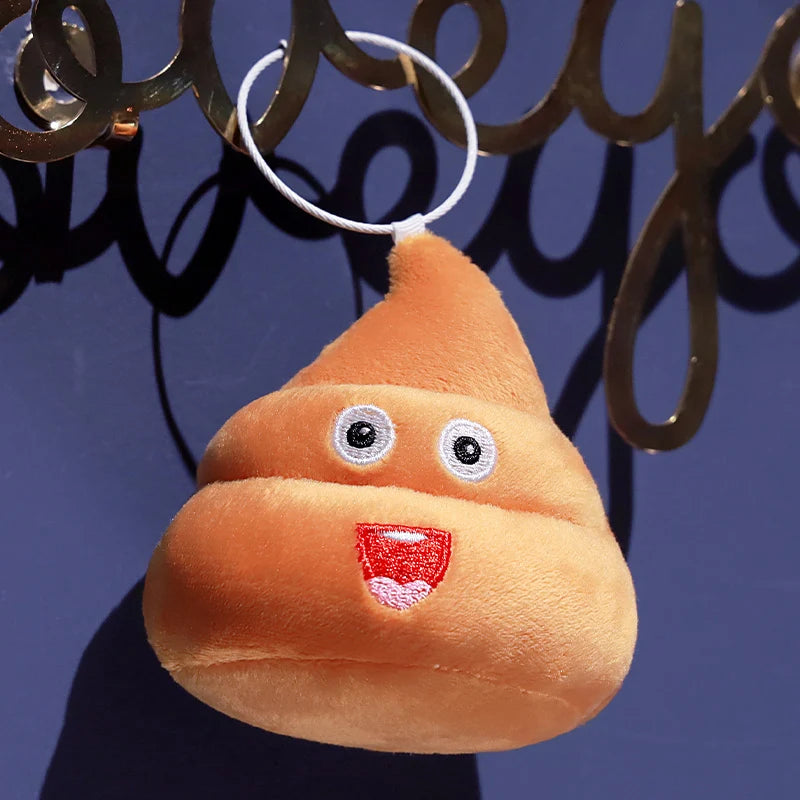 10CM Funny Plush Poop Pendant Toys Cute Expression Poo Keychain Stuffed Small Doll Kawaii Bag Decoration