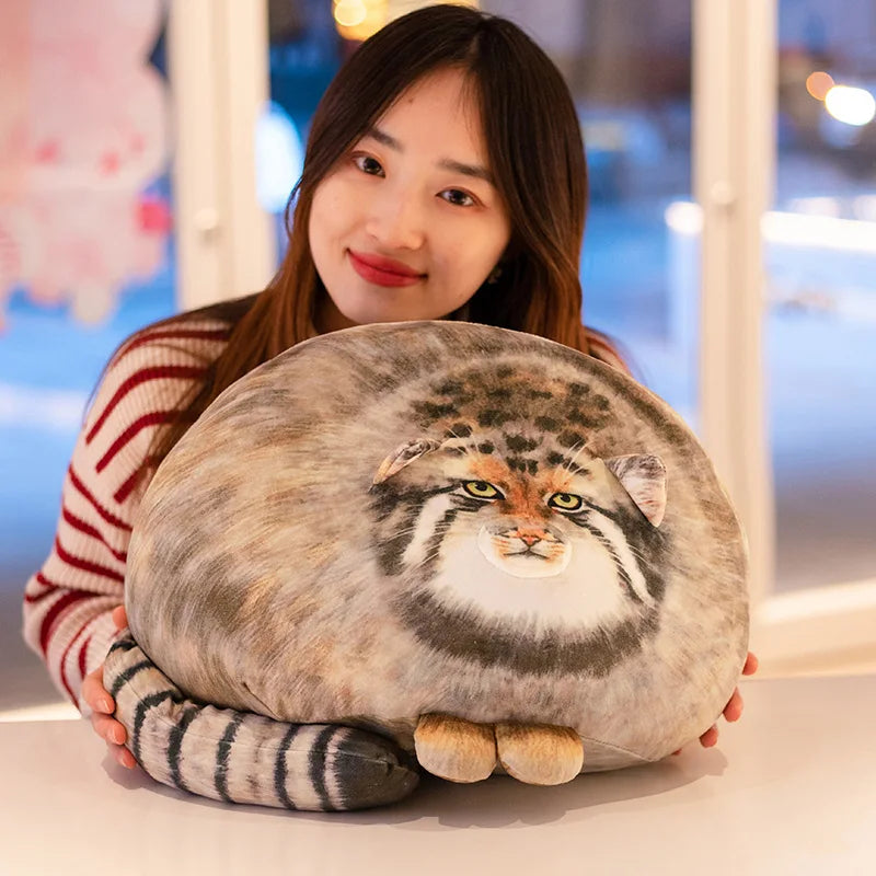 1PC 30/40/55CM Simulated Otocolobus Manul Plush Toys Pallas's Cat Stuffed Animal Doll Soft Fat Cat Pillow For Children Gifts