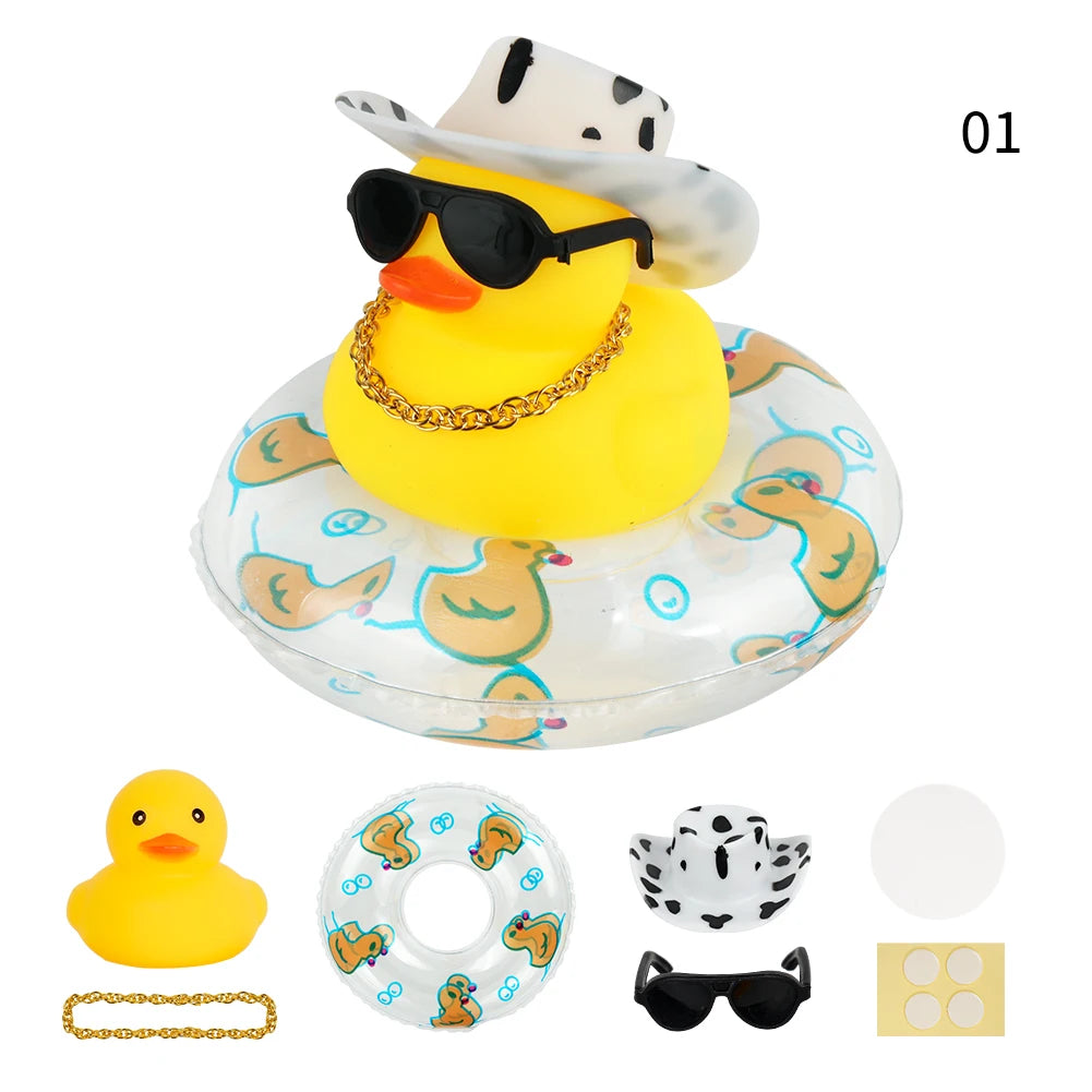 Summer Swimming Ring Yellow Rubber Duck Cute Cowboy Hat Duckies Children's Pool Duck Toys