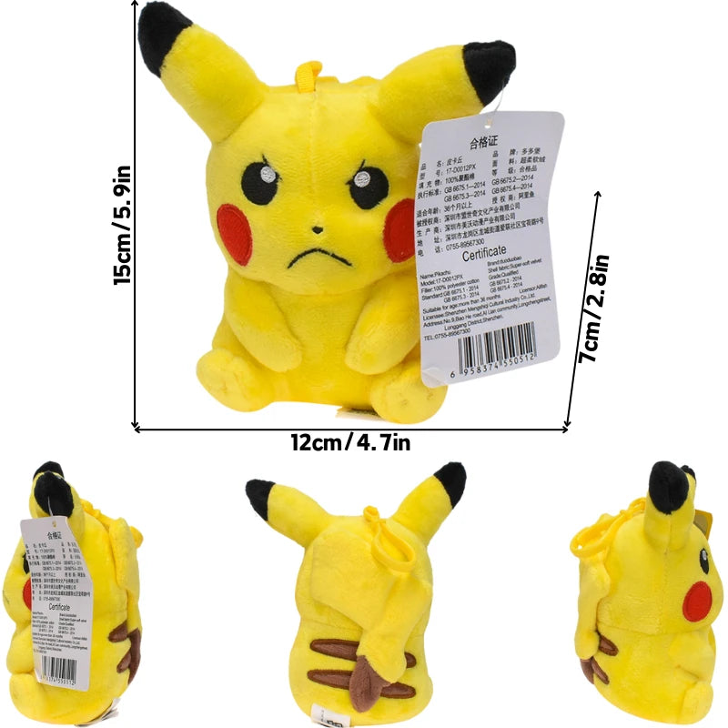 Kawaii Pikachu Charmander Psyduck Plush Toys Keychain Cute Anime Snorlax Stuffed Animals Peluche Pendants Dolls Gifts