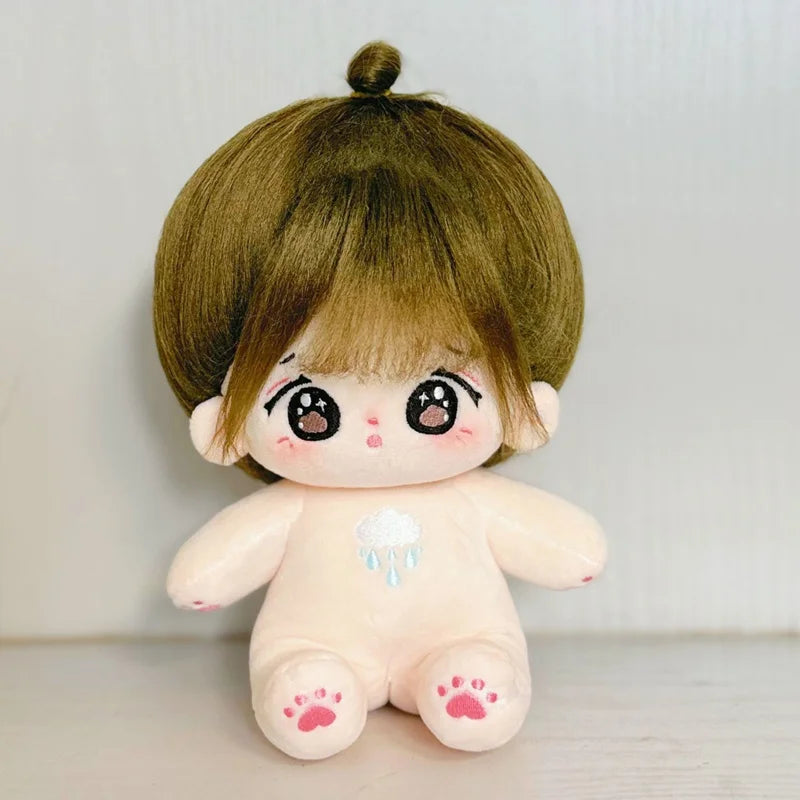 20cm Butterfly/Peach/Rain Plush Human Doll Figure Baby Doll Cute Face Kawaii Nude Cotton Body Dolls Stuffed Plushies Toys Gift