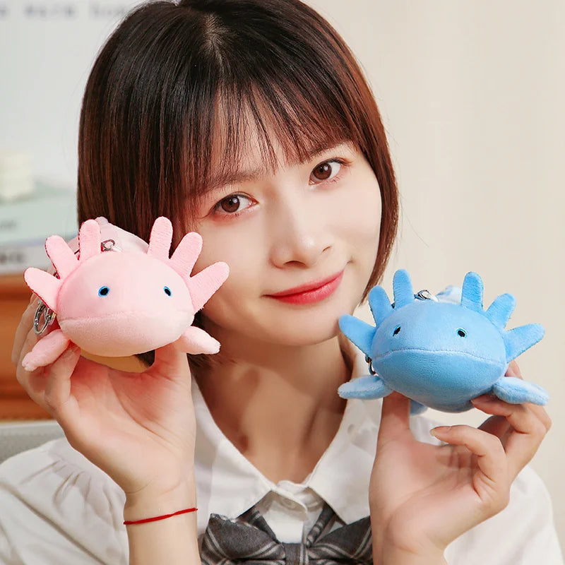 23CM Cartoon Salamander Plush Pendant Doll Kawaii Ambystoma mexicanum Axolotl Animal Stuffed Soft Toys Bag Keychain Decor