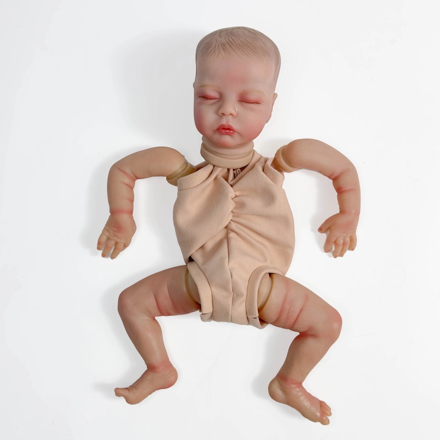 NPK 18inches Already Painted Sleeping Bebe Deliah Doll Kits Reborn Doll Unassembly DIY Reborn Doll Kit Gift for Children