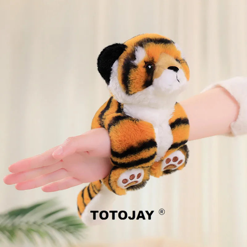 1pc Kawaii Animal Slap Snap Wrap Wristband Bracelet Bunny Panda Tiger Raccoon Plush Hand Ring Wristband Kids Toys Present