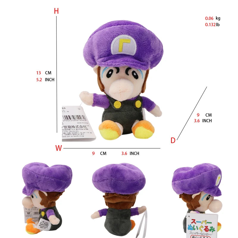 Mario Bros Plush Toys Luigi Yoshi Princess Peach Toadette Bowser JR Waluigi Wario Anime Stuffed Cartoon Peluche Dolls