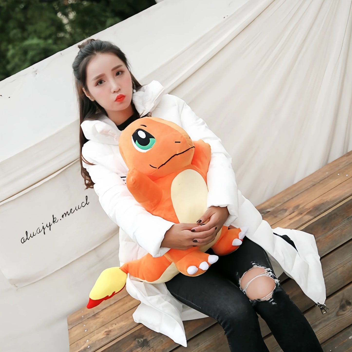 Big Size Charmander Plush Toy Lovely Stuffed Anime Cuddly Plushies Sofa Bed Home Decor Charmander Doll Pillow Xmas Gifts